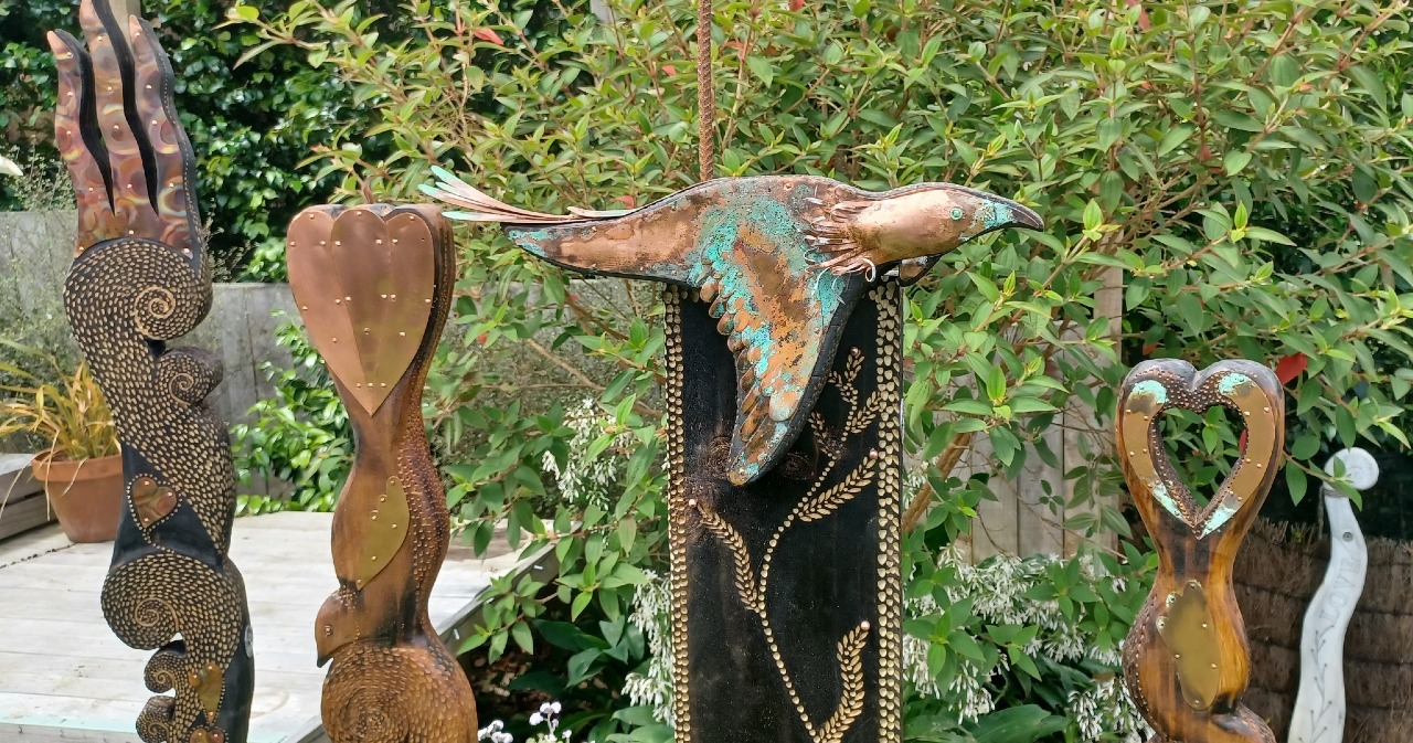 Handmade  in New Zealand 
Wooden and copper garden sculptures 
